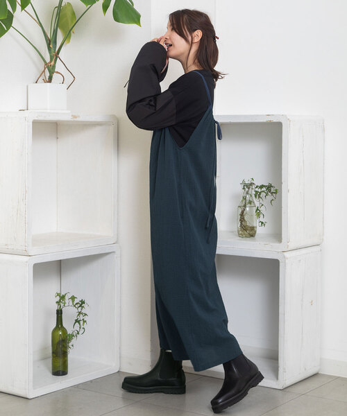 POU DOU DOU（プードゥドゥ）の「バックリボンギャザーワンピース（ワンピース・レディース・ネイビー/ブラック・M）」の6枚目の写真