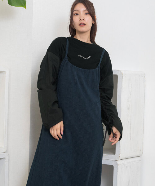 POU DOU DOU（プードゥドゥ）の「バックリボンギャザーワンピース（ワンピース・レディース・ネイビー/ブラック・M）」の8枚目の写真