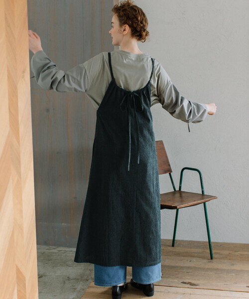 POU DOU DOU（プードゥドゥ）の「バックリボンギャザーワンピース（ワンピース・レディース・ネイビー/ブラック・M）」の18枚目の写真