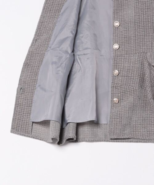 【セール】ゴールド釦ツイードペプラムベスト（ベスト）｜each（イーチ）