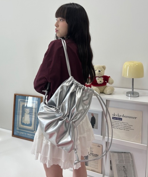 akio soshite リュック ナップサック レザー フェイクレザーナップサック / faux leather knapsack（バック