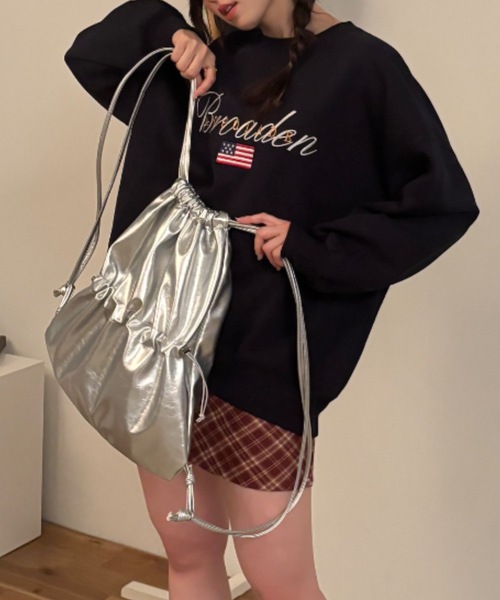 【handmade】 レザーナップサック Handmade（ハンドメイド）の「牛革 リュック ナップサック 本革