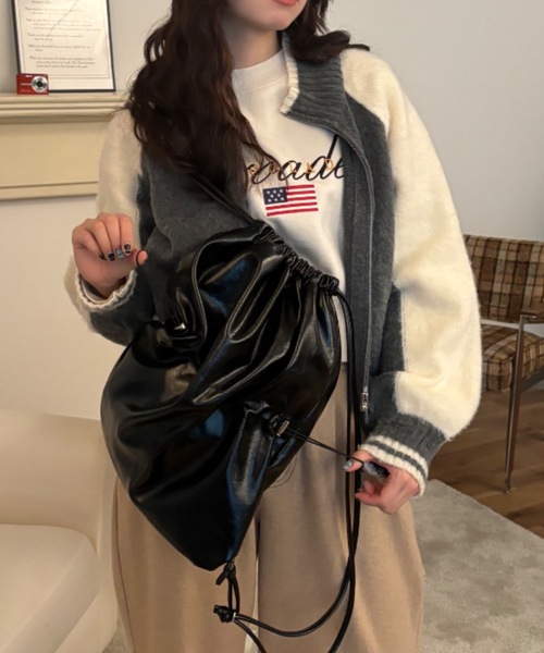 フェイクレザーナップサック / faux leather knapsack（バック