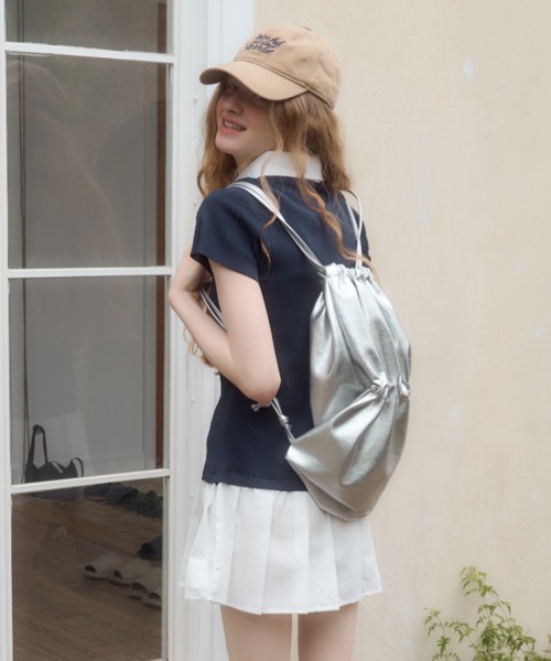 【handmade】 レザーナップサック フェイクレザーナップサック / faux leather knapsack（バック