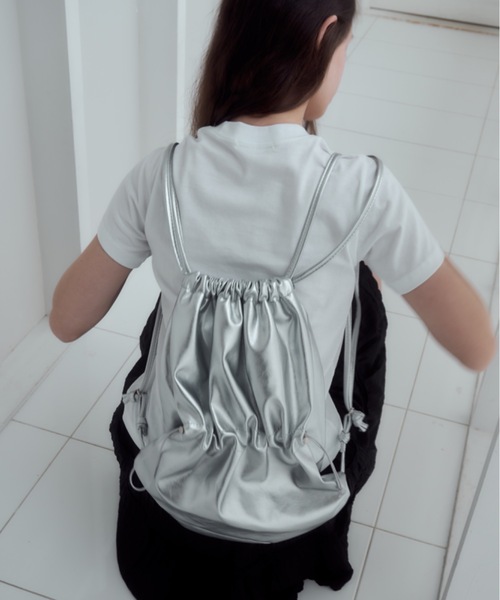 【handmade】 レザーナップサック フェイクレザーナップサック / faux leather knapsack（バック