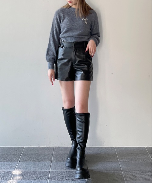 one way（ワンウェイ）の「ヴィンテージ風ショートパンツ（その他パンツ・レディース・ブラック/ブラウン・FREE）」の5枚目の写真