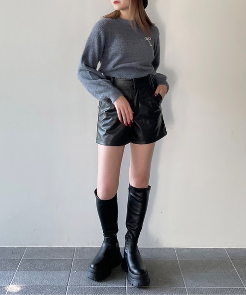 one way（ワンウェイ）の「ヴィンテージ風ショートパンツ（その他パンツ・レディース・ブラック/ブラウン・FREE）」の6枚目の写真