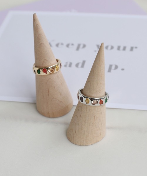 colleca la（コレカラ）の「マルチカラーストーンリング（リング・レディース・シルバー/ゴールド・FREE）」の2枚目の写真