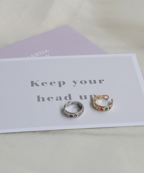 colleca la（コレカラ）の「マルチカラーストーンリング（リング・レディース・シルバー/ゴールド・FREE）」の6枚目の写真
