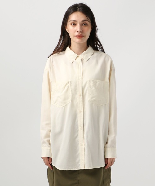 BAYFLOW（ベイフロー）の「[起毛感のある生地]2WAYスタンダード起毛シャツ（シャツ/ブラウス・レディース・ボルドー/チャコール/オフホワイト/グレイッシュベージュ・FREE）」の20枚目の写真