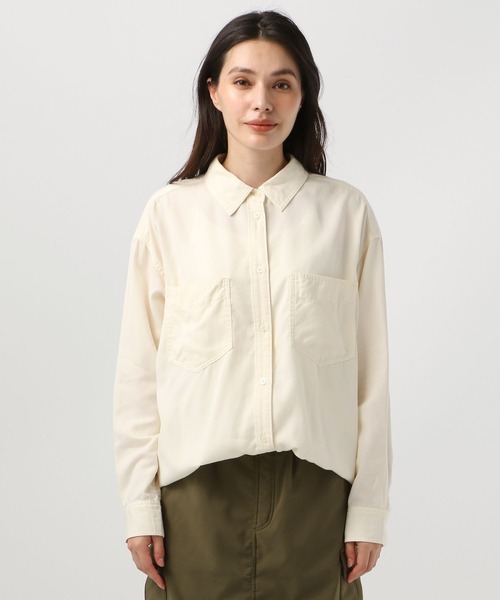 BAYFLOW（ベイフロー）の「[起毛感のある生地]2WAYスタンダード起毛シャツ（シャツ/ブラウス・レディース・ボルドー/チャコール/オフホワイト/グレイッシュベージュ・FREE）」の21枚目の写真