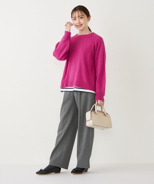 SHIPS Colors(シップス カラーズ)の「SHIPS Colors:フォックス アンゴラ ミックス クルーネック ニット(ニット/セーター・レディース・ピンク/ナチュラル/ダークグレー/ライトグリーン・ONE SIZE)」の18枚目の写真