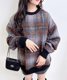 INGNI | チェックリブチュニックトップス(その他トップス)