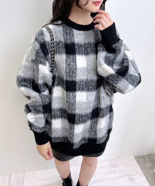 INGNI(イング)の「チェックリブチュニックトップス(その他トップス・レディース・ブラック/ブラウン/ブラック系その他・M)」の8枚目の写真