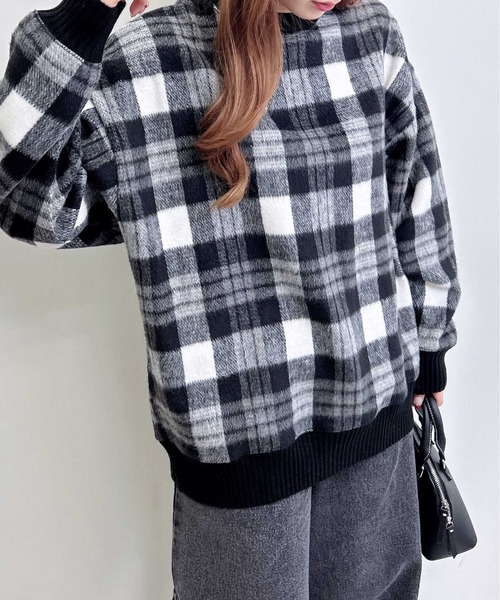 INGNI(イング)の「チェックリブチュニックトップス(その他トップス・レディース・ブラック/ブラウン/ブラック系その他・M)」の13枚目の写真