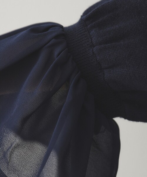 セール】フレアスリーブニットワンピース【洗濯機洗い可】（ワンピース