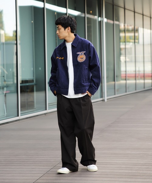 3色展開】ポリエステルレーヨン 2タック ワイドパンツ（スラックス