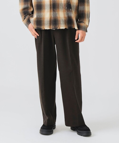 3色展開】ポリエステルレーヨン 2タック ワイドパンツ(スラックス 3色展開】ポリエステルレーヨン 2タック ワイドパンツ(スラックス