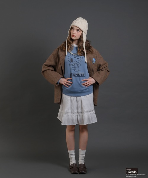 MUHET(ミュエータ)の「【PEANUTS / SNOOPY】ラグランスウェット(スウェット・レディース・杢グレー/ブルー/ブラック/オレンジ・SMALL/MEDIUM/LARGE)」の17枚目の写真