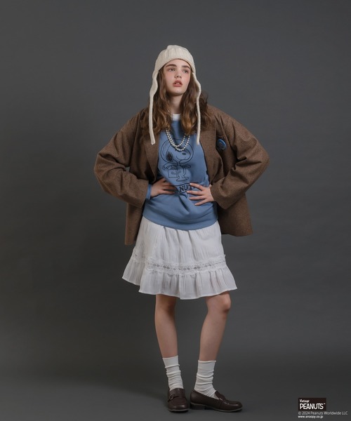 MUHET(ミュエータ)の「【PEANUTS / SNOOPY】ラグランスウェット(スウェット・レディース・杢グレー/ブルー/ブラック/オレンジ・SMALL/MEDIUM/LARGE)」の18枚目の写真