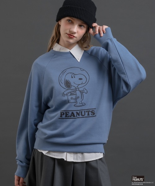 MUHET(ミュエータ)の「【PEANUTS / SNOOPY】ラグランスウェット(スウェット・レディース・杢グレー/ブルー/ブラック/オレンジ・SMALL/MEDIUM/LARGE)」の20枚目の写真