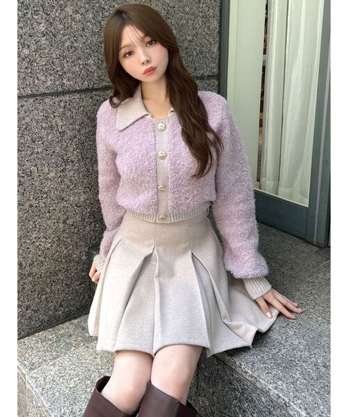 RESEXXY（リゼクシー）の「バイカラーニットトップス（ニット/セーター・レディース・ブラック/ラベンダー/ホワイト・FREE）」の10枚目の写真