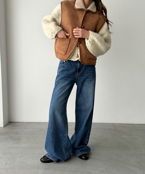 CANAL JEAN（キャナルジーン）の「El mar　フェイクムートンベスト（ベスト・レディース・ブラウン・ONE SIZE）」の16枚目の写真