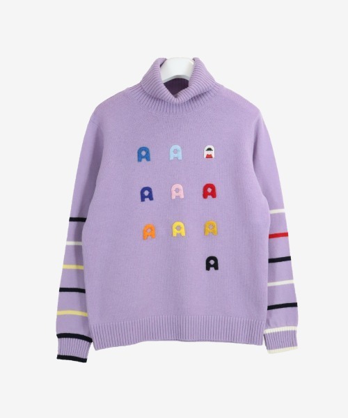 Picone CLUB(ピッコーネクラブ)の「ウール100%長袖ハイネックセーター(ニット/セーター・レディース・ホワイト/パープル/イエロー/ブラック・M/S)」の8枚目の写真