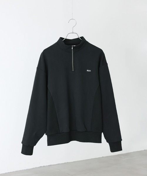 n'OrLABEL(ノアールレーベル)の「裏起毛ハーフジップスウェット(スウェット・メンズ・チャコール/ブラック・M/L)」の3枚目の写真