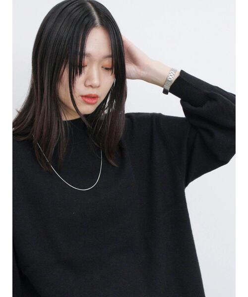 Samansa Mos2 blue（サマンサモスモスブルー）の「【Hug Knit】ボリューム袖ハイネックプルオーバー（ニット/セーター・レディース・ブラック/ライトベージュ/グリーン/トップグレー/ブルー・F）」の10枚目の写真