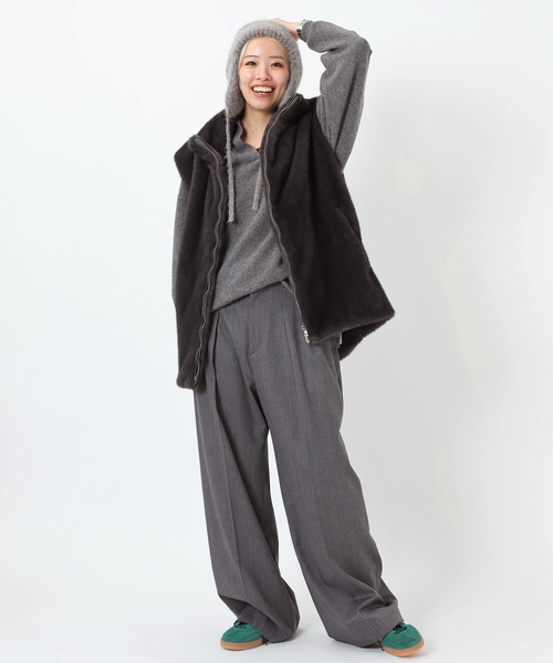 PCNQ(パークニック)の「【pcnq/パークニック】フライトニットキャップ(キャップ・レディース・チャコールグレー・FREE)」の5枚目の写真