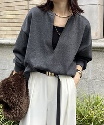 DouDou | ボンバーヒート深Vプルオーバー(Tシャツ/カットソー)