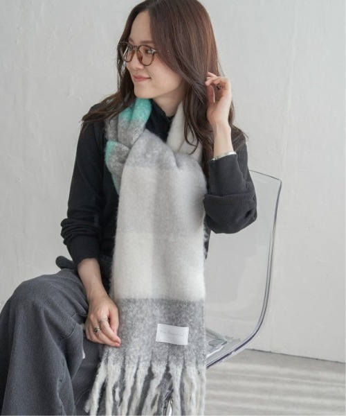 LBC(エルビーシー)の「ブロックチェックストール(ストール/ショール・レディース・オレンジ/ベージュ/グリーン/その他/グレー・FREE)」の17枚目の写真