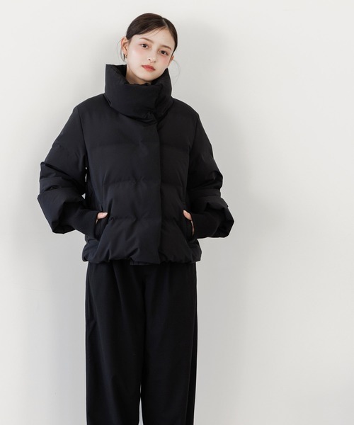 Dita Muaj.(ディータムアージュ)の「マットな質感。ハイネックカラーダウンジャケット<ダウン50%使用でしっかり暖か。>(ダウンジャケット/コート・レディース・モカ/アイボリー/ブラック・FREE)」の11枚目の写真