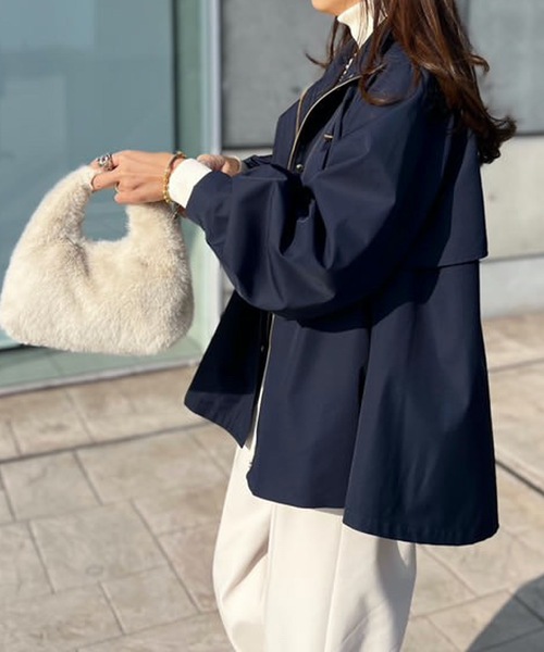 Emma Taylor(エマテイラー)の「2wayライトフレアーマウンテンパーカー(マウンテンパーカー・レディース・オフホワイト/ブラック/ネイビー/ベージュ/モカ・FREE)」の18枚目の写真