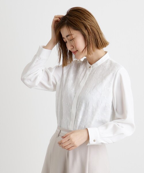 grove(グローブ)の「刺繍シャツブラウス(シャツ/ブラウス・レディース・オフホワイト/ホワイト系7・02/03/05/04/01)」の1枚目の写真