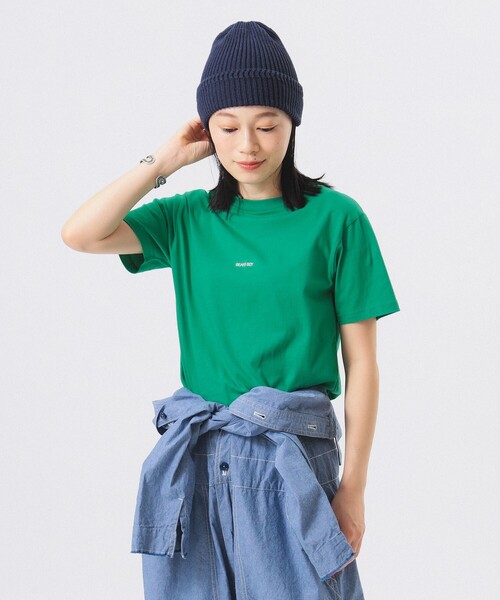 BEAMS BOY(ビームスボーイ)の「ボーイ エンブロイダリー クルー ショートスリーブ Tシャツ(Tシャツ/カットソー・レディース・レッド系その他3/ブラック/ホワイト系その他7/オフホワイト/パープル/グリーン・1/2)」の4枚目の写真