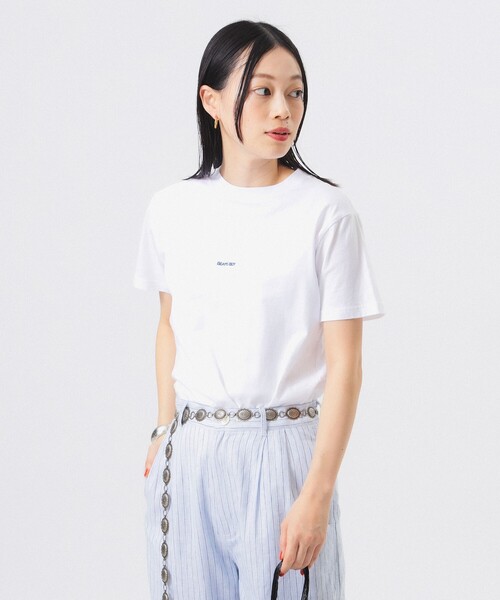 BEAMS BOY(ビームスボーイ)の「ボーイ エンブロイダリー クルー ショートスリーブ Tシャツ(Tシャツ/カットソー・レディース・レッド系その他3/ブラック/ホワイト系その他7/オフホワイト/パープル/グリーン・1/2)」の8枚目の写真