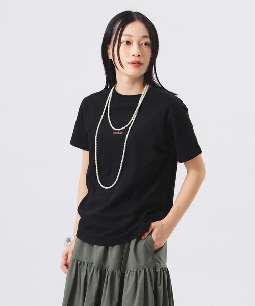 tシャツ 「INSTANTFUNK」エンブロイダリー ショートスリーブ ニットトップ レディース SHEL'TTER SELECT | 【INSTANTFUNK】エンブロイダリー ショート