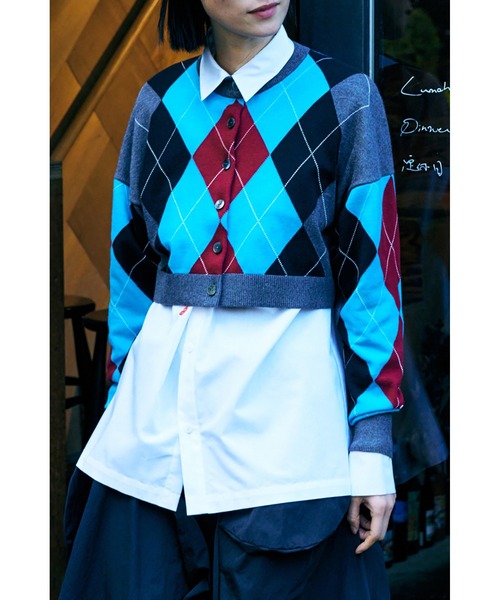 アーガイル カレッジカーデ（カーディガン/ボレロ）｜nagonstans（ナゴ