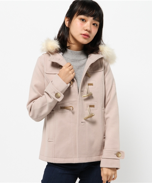 earth music&ecology（アースミュージックアンドエコロジー）の「フルフルダッフルコート（ダッフルコート・レディース・オフホワイト/杢グレー/ブルー/ピンク/レッド/キャメル/グリーン/サックスブルー/イエロー/ネイビー・LARGE/MEDIUM/SMALL）」の16枚目の写真