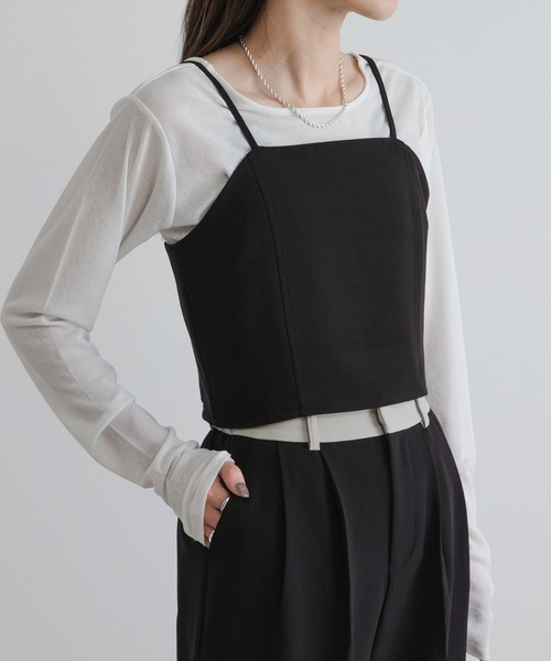 bohmal（ボマール）の「ベアトップビスチェ【セットアップ対応】（キャミソール・レディース・ブラック/グレイッシュベージュ・FREE）」の14枚目の写真