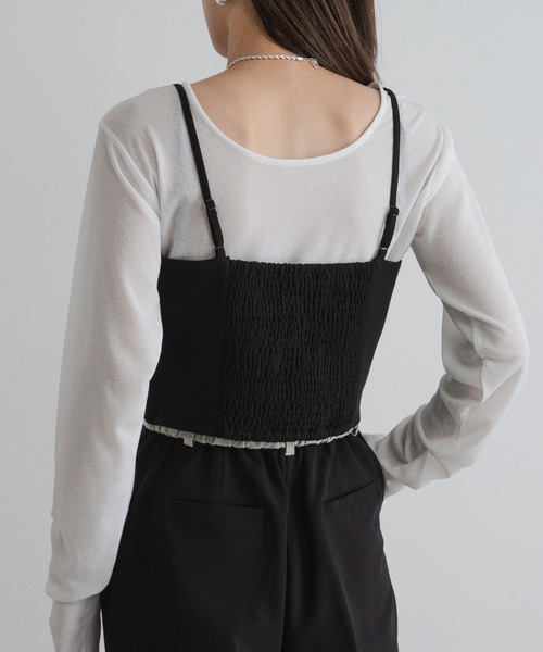 bohmal（ボマール）の「ベアトップビスチェ【セットアップ対応】（キャミソール・レディース・ブラック/グレイッシュベージュ・FREE）」の13枚目の写真