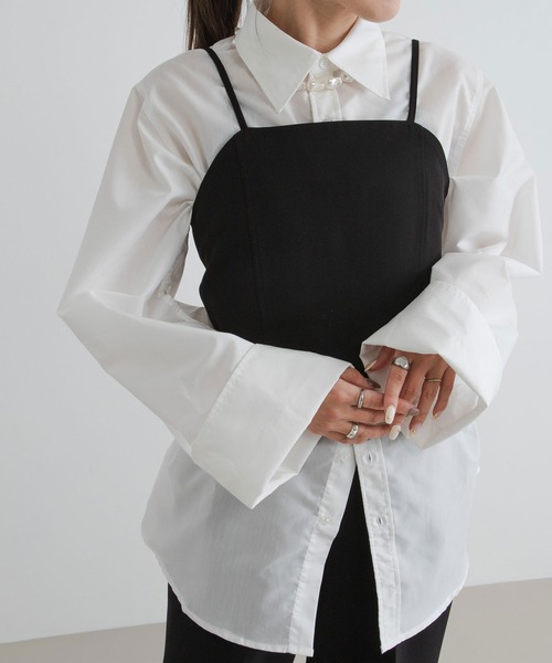 bohmal（ボマール）の「ベアトップビスチェ【セットアップ対応】（キャミソール・レディース・ブラック/グレイッシュベージュ・FREE）」の9枚目の写真