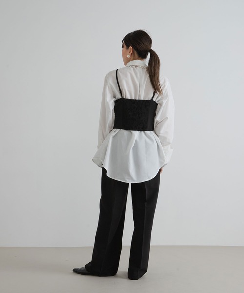 bohmal（ボマール）の「ベアトップビスチェ【セットアップ対応】（キャミソール・レディース・ブラック/グレイッシュベージュ・FREE）」の6枚目の写真