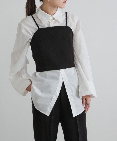 bohmal（ボマール）の「ベアトップビスチェ【セットアップ対応】（キャミソール・レディース・ブラック/グレイッシュベージュ・FREE）」の5枚目の写真