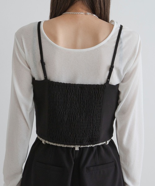 bohmal（ボマール）の「ベアトップビスチェ【セットアップ対応】（キャミソール・レディース・ブラック/グレイッシュベージュ・FREE）」の21枚目の写真