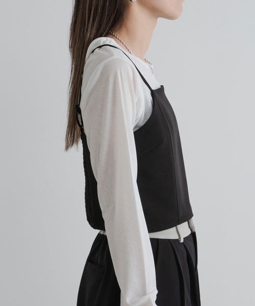 bohmal（ボマール）の「ベアトップビスチェ【セットアップ対応】（キャミソール・レディース・ブラック/グレイッシュベージュ・FREE）」の20枚目の写真