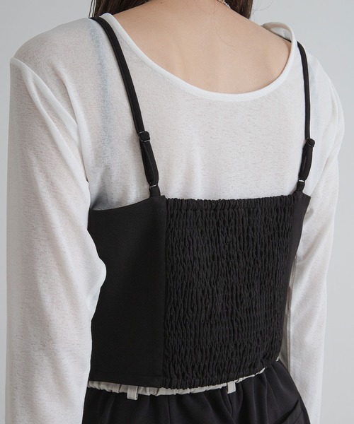 bohmal（ボマール）の「ベアトップビスチェ【セットアップ対応】（キャミソール・レディース・ブラック/グレイッシュベージュ・FREE）」の18枚目の写真