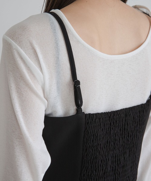 bohmal（ボマール）の「ベアトップビスチェ【セットアップ対応】（キャミソール・レディース・ブラック/グレイッシュベージュ・FREE）」の16枚目の写真